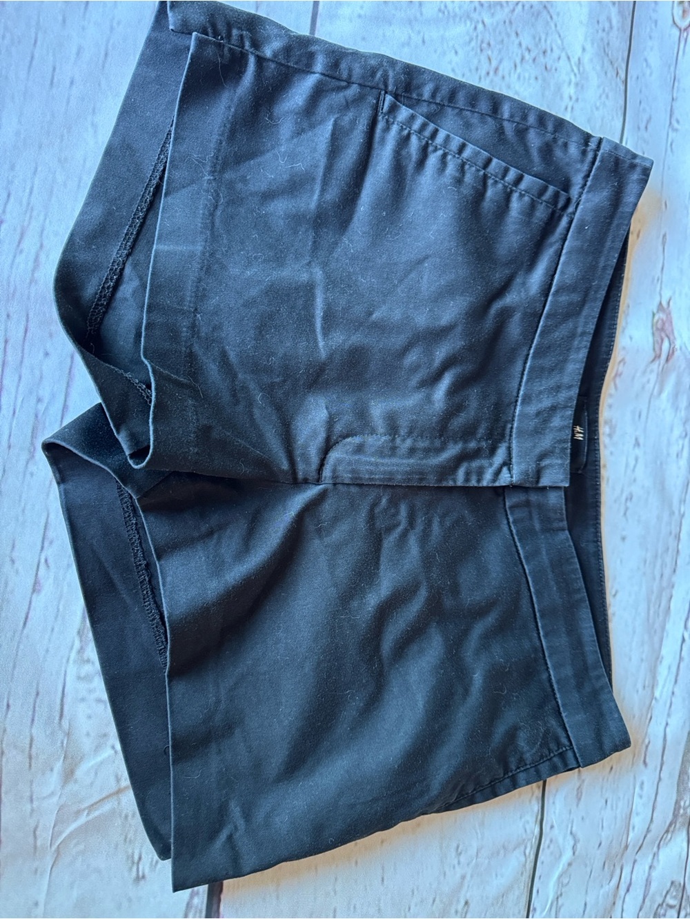 H&M Black Women's Flat-Front Chino Shorts
